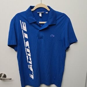 Lacoste Vibrant MED Blue Polo with Bold Logo